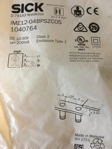 New Original Stock Sick IME12-04BPSZC0S Proximity Switch IME1204BPSZC0S - Picture 1 of 2