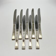 Reed Barton Sterling Dinner Knife Classic Rose Modern Hollow Flatware 9Pc