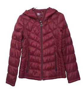 Michael Kors Down Packable Hood Puffer Jacket Burnt Red Women XS Quilted $190 - Picture 1 of 8