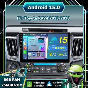 Autoradio Android 15 Für Toyota RAV4 2013-2018 GPS Navi DAB+ RDS CarPlay 8+256GB - Bild 1 von 15