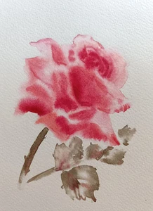 Original Artwork Modern Painting Flowers RED ROSE Floral Arts Home Wall Gift A6 - Picture 1 of 9