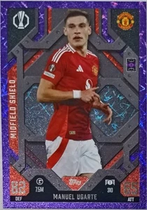 Topps Match Attax 2024-25 Midfield Shield Manuel Ugarte #310 Purple Parallel M/U - Picture 1 of 2