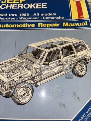 Manual de reparación Haynes #1553 Jeep Cherokee 1984-1989 todos los modelos Wagoneer Comanche Foto 1 de 4