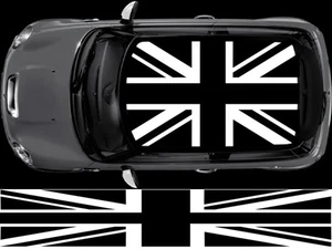 BLACK UNION JACK FLAG ROOF FOR MINI GRAPHIC DECALS STICKERS - Picture 1 of 1
