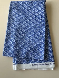Kimiko’s Chinoiserie Kimiko Ikeda Benartex Cotton Fabric Blue Print #2707 - Picture 1 of 4