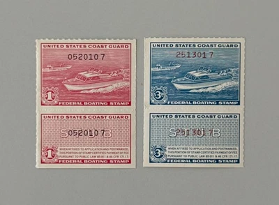 1960 US Coast Guard Federal Boating Stamps - RVB1 & RVB2 - Image 1 of 2