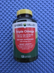 Spring Valley Omega 3, 6, 9. Heart Health Exp 02/2028 - Imagen 1 de 3