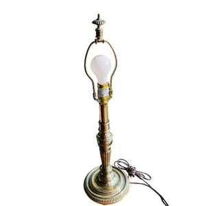 VINTAGE BRASS STIFFEL TABLE LAMP CANDLE STICK STYLE 24”H - Picture 1 of 11
