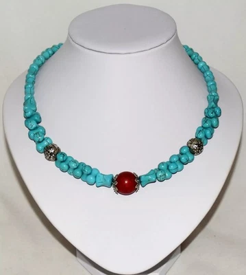 Damen Türkisstein Ketten, Halbedel-Steine-Türkis-Halskette 50cm lang 1 Stück Neu - Bild 1 von 3