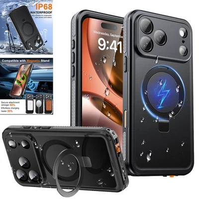 Funda para iPhone 17 Pro Max/17 Pro/17 MagSafe Impermeable Antigolpes Soporte Cubierta Foto 1 de 4