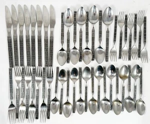 48 Teile AEGEAN Orleans Silber Edelstahl Japan Besteck Vintage MCM 60er Jahre - Bild 1 von 17