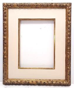 22K GOLD LEAF REVERSE PICTURE FRAME w/ CLOSED CORNERS LINEN LINER 9 3/4 X 13 1/4 - Picture 1 of 7