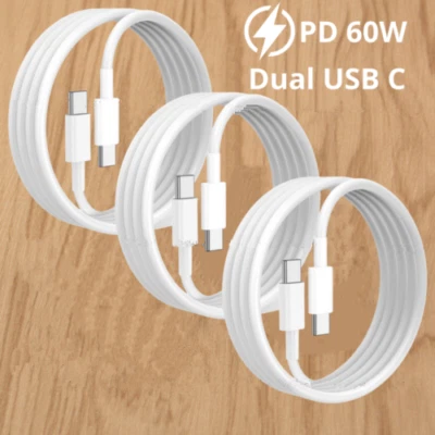 PD 60W USB C Cable Fast Type C Charging Cord Charger For Android Samsung Google - Image 1 of 4