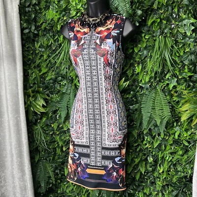 Vestido CLOVER CANYON Mujer XS Negro Ajustado Neopreno Caja Irlandesa Funda Floral 2031 Foto 1 de 4