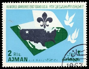 AJMAN 185 - USA '67 Boy Scout Jamboree "USA Map" (pb68045) - Picture 1 of 1