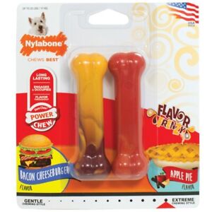 Nylabone Power Chew Flavor Frenzy Durable Dog Chew Toys Small, Twin Pack