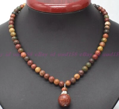 Collar AAA Natural 8mm Multicolor Picasso Jaspe Redondo Piedras Preciosas Cuentas 18" Foto 1 de 4