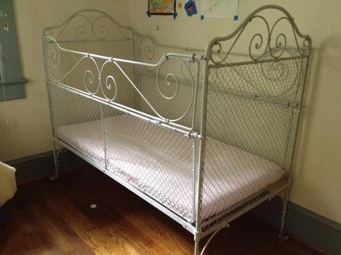 19th CENTURY GERMAN WROUGHT IRON CHILDREN'S BED Cover