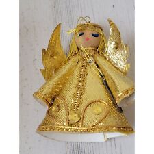 Golden sequin angel cherub ornament Xmas decor halo
