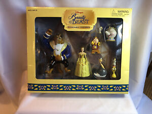 RARE HTF Disney Store Beauty and The Beast Poseable Figure PVC 7 Piece Set Belle