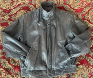 Reed Sportswear Men Brown Leather Zip Out Thinsulate Liner Bomber Jacket 40 - Picture 1 of 10