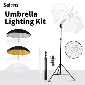 33" Reflective Softbox Umbrella Hot Shoe Flash Holder Bracket Light Stand Kit