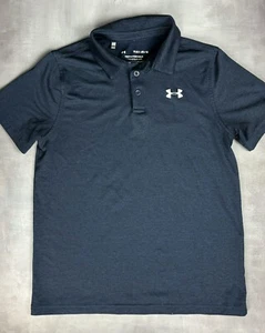Under Armour The Playoff Polo Youth Large Loose Heat Gear Blue Golf Shirt 0118 - Picture 1 of 5