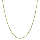Real 10Kt Yellow Gold 2Mm Diamond-Cut Rope Chain; 30 Inch; Lobster Clasp