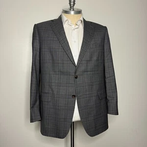 Hart Schaffner & Marx Men's 48R Sport Coat Blazer Jacket Brown Check Wool - Picture 1 of 13