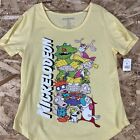 Nickelodeon Shirt Women?S 2Xl Yellow Nineties 90S Rugrats Ren And Stimpy Tee Nwt