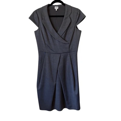 Vestido Vaina Armani Collezioni Tweedy Negro/Blanco Lana y Seda Talla 12 Carrera Foto 1 de 4