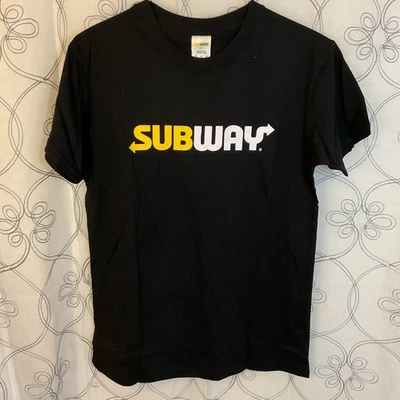 Nueva Camiseta SUBWAY Logo Negra Trabajador Personal Empleado Restaurante Talla Mediana Foto 1 de 4