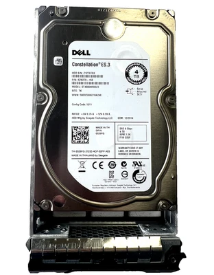 QTY 6 DELL 4TB Constellation 3.5 SAS 6Gbps Hard Drive ST4000NM0023 0529FG Caddy - Image 1 of 3
