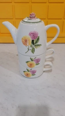 Portmeirion Botanic Garden Tea For Two Teapot Set, Garden Bouquet Sentiments - Image 1 of 4
