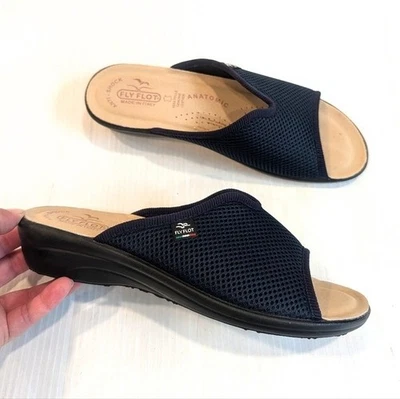 Sandalias para mujer FLY FLOT de punto azul hechas en Italia talla 40 Foto 1 de 4