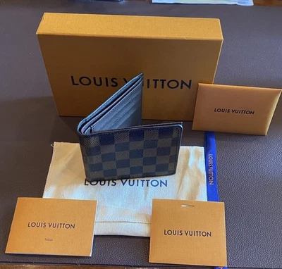 LOUIS VUITTON Multiple Damier Brown Canvas  Monogram Leather Wallet PLEASE READ - Image 1 of 4