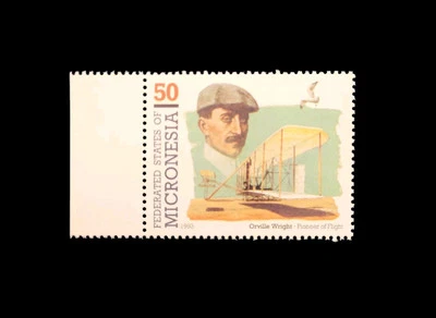 1993 MICRONESIA   PIONEER OF FLIGHT AVIATION ORVILLE WRIGHT 50 - Image 1 of 3