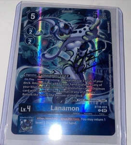 Lanamon Rare Pull BT18-023 Signed BT21 Digimon Card English World Convergence - Picture 1 of 9