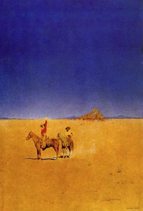 Desert Cowboys 30x44 Edición Numerada a Mano Maxfield Parrish Estampado Art Deco - Imagen 1 de 2