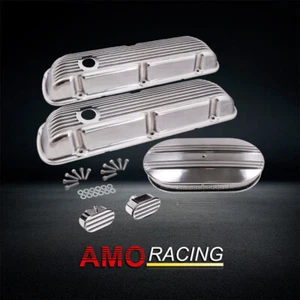 Aluminum Short Valve Cover Fits 1964-73 SBF Ford & 15" Air Cleaner & Breathers - Picture 1 of 9