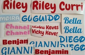 Personalisierter Aufkleber Name Vinyl Wort Text geschnitten ausgefallene Schrift Satz Haus Flasche UK - Bild 1 von 16