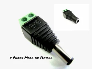 4 Pieces of Video DC 2.1 CCTV Adapters (Male or Female) - Picture 1 of 5