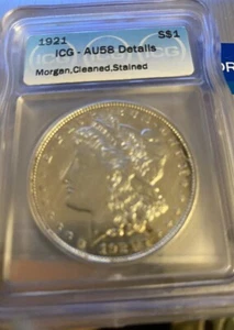 Dólar de plata Morgan 1921 P $1 ICG AU58 - Imagen 1 de 5