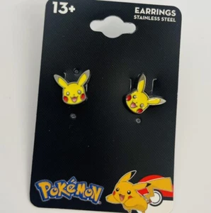 1 Paar Pokemon Pikachu Ohrstecker süße Ohrringe Edelstahl gelb - Bild 1 von 4