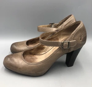 Frye Miranda Ankle Mary Jane Brown Leather Heels Womens Size 9 M - Picture 1 of 10
