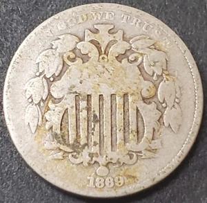 1869 Shield Five Cent Piece - Picture 1 of 2