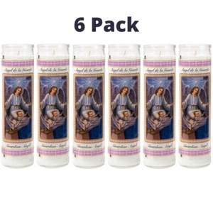 6 Pack Unscented Guardian Angel Religious Candle Devotional Vigil Novena Church - Picture 1 of 6