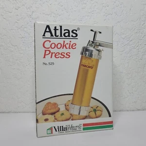 Marcato Atlas Metal Cookie Press 20 Discs + 4 Tips Italy Made Vintage Villa Ware - Picture 1 of 4
