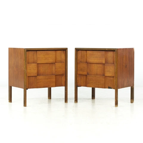 Edmond Spence Mid Century Swedish Walnut Nightstands - Pair Cover