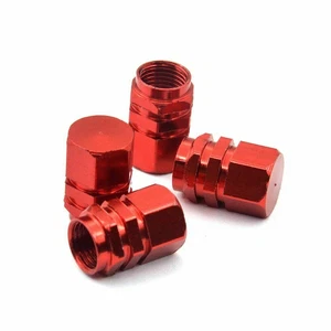 4pcs Universal Tire Wheel Dust Caps Air Stem Valve Red For Car Truck Van Spor - Picture 1 of 8